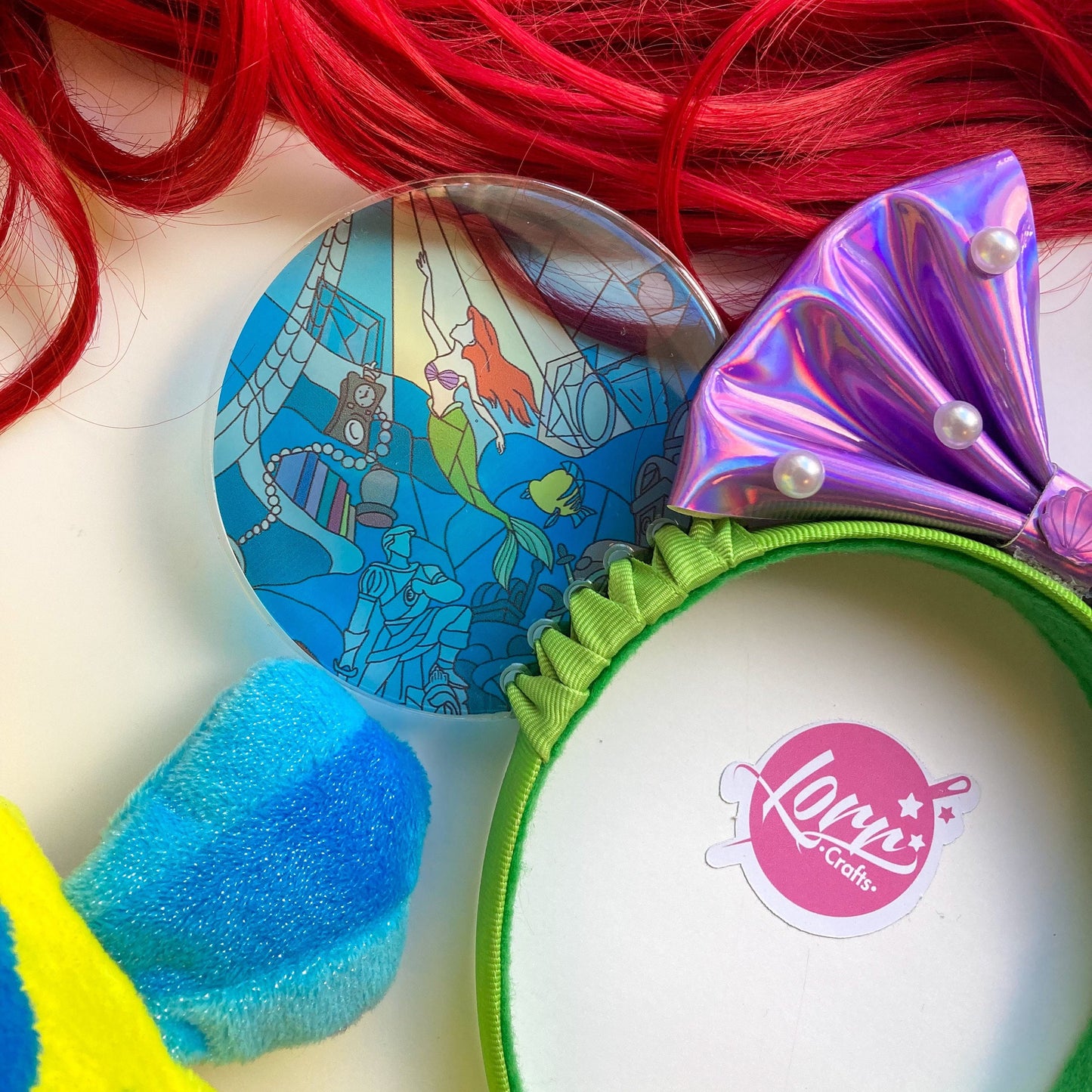 Part of your world stained glass Little mermaid mouse ears/ Mermaid ears / Ariel ears
