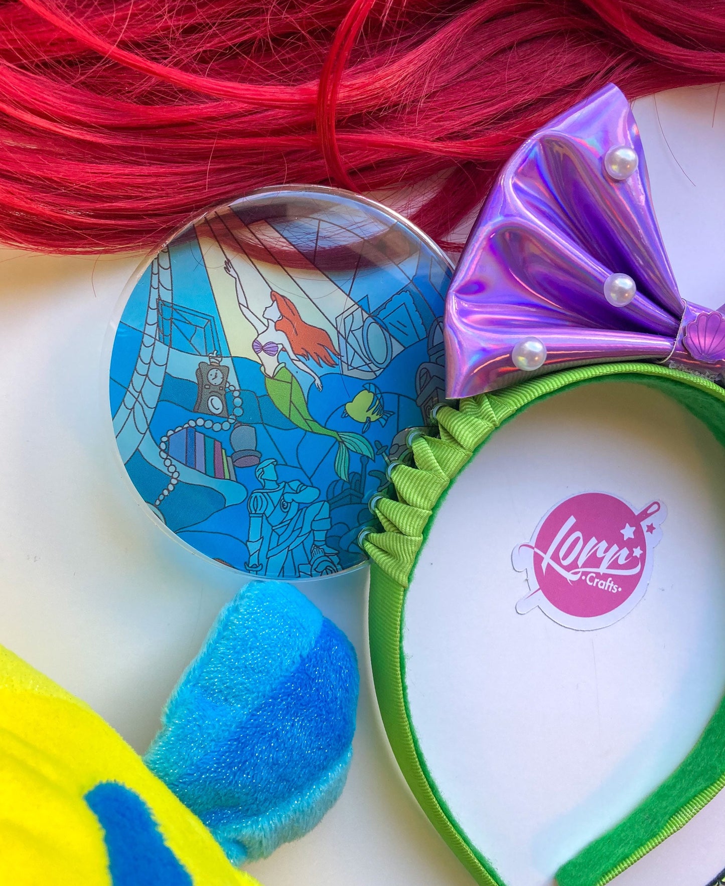 Part of your world stained glass Little mermaid mouse ears/ Mermaid ears / Ariel ears