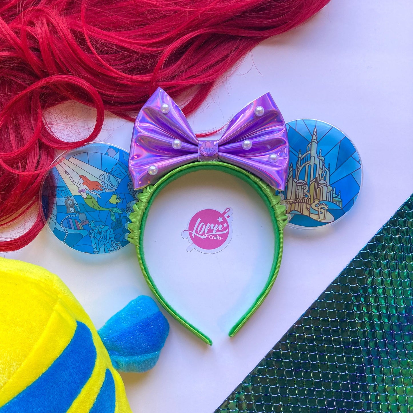 Part of your world stained glass Little mermaid mouse ears/ Mermaid ears / Ariel ears