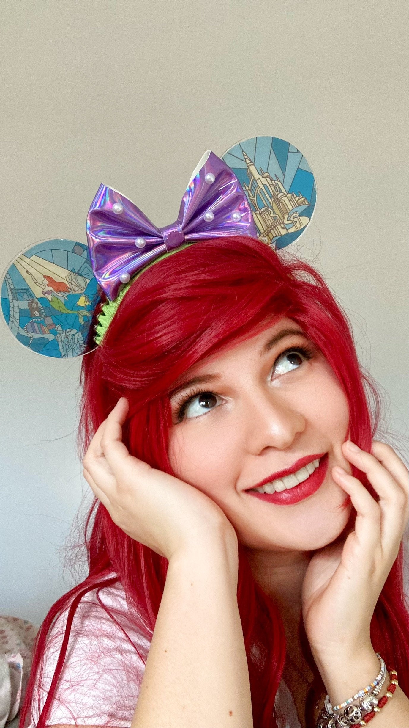 Part of your world stained glass Little mermaid mouse ears/ Mermaid ears / Ariel ears