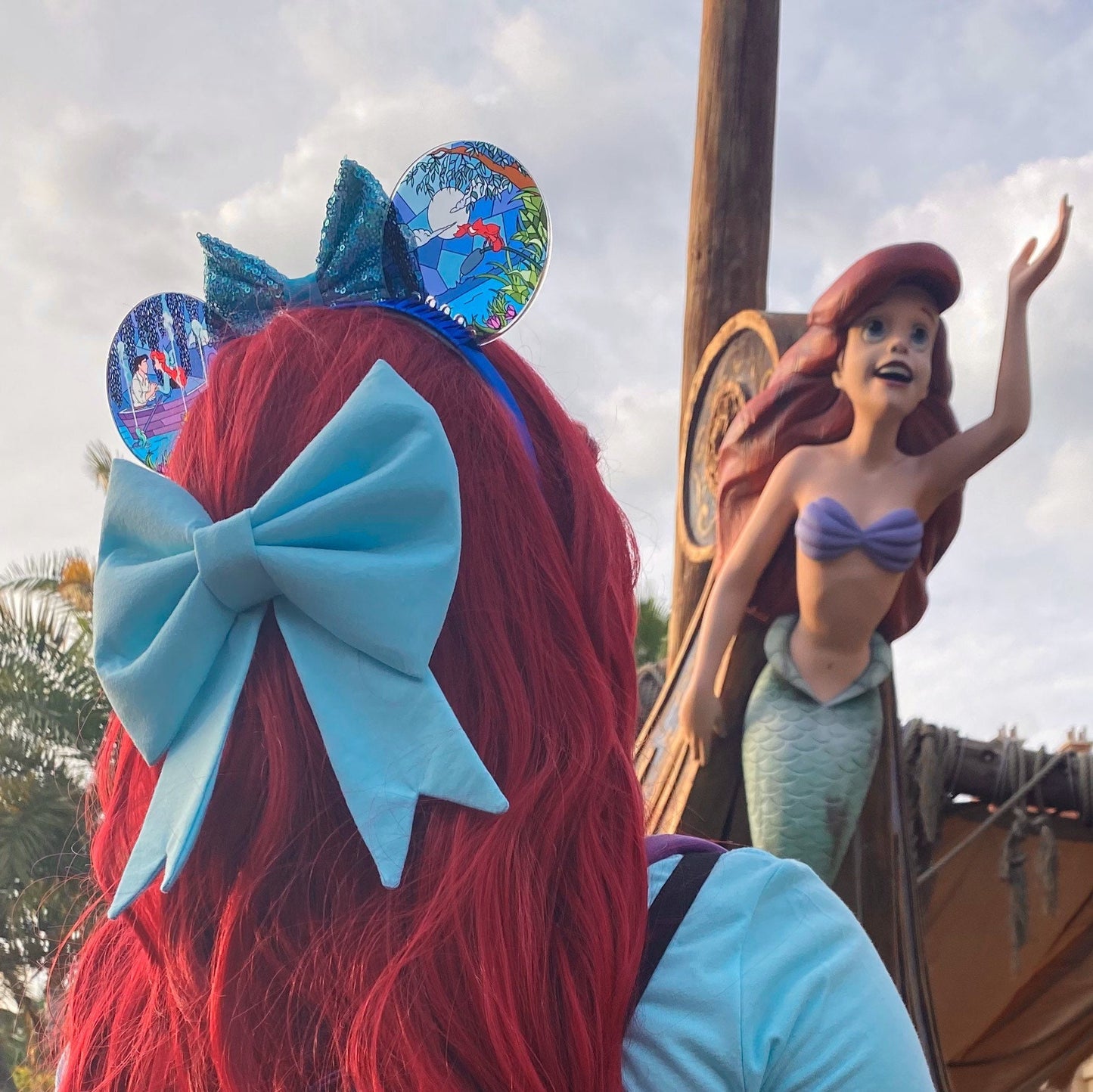 Kiss the Girl Faux Stained Glass Mouse Ears | Ariel and Eric Little Mermaid Resin Ears for Disney Parks