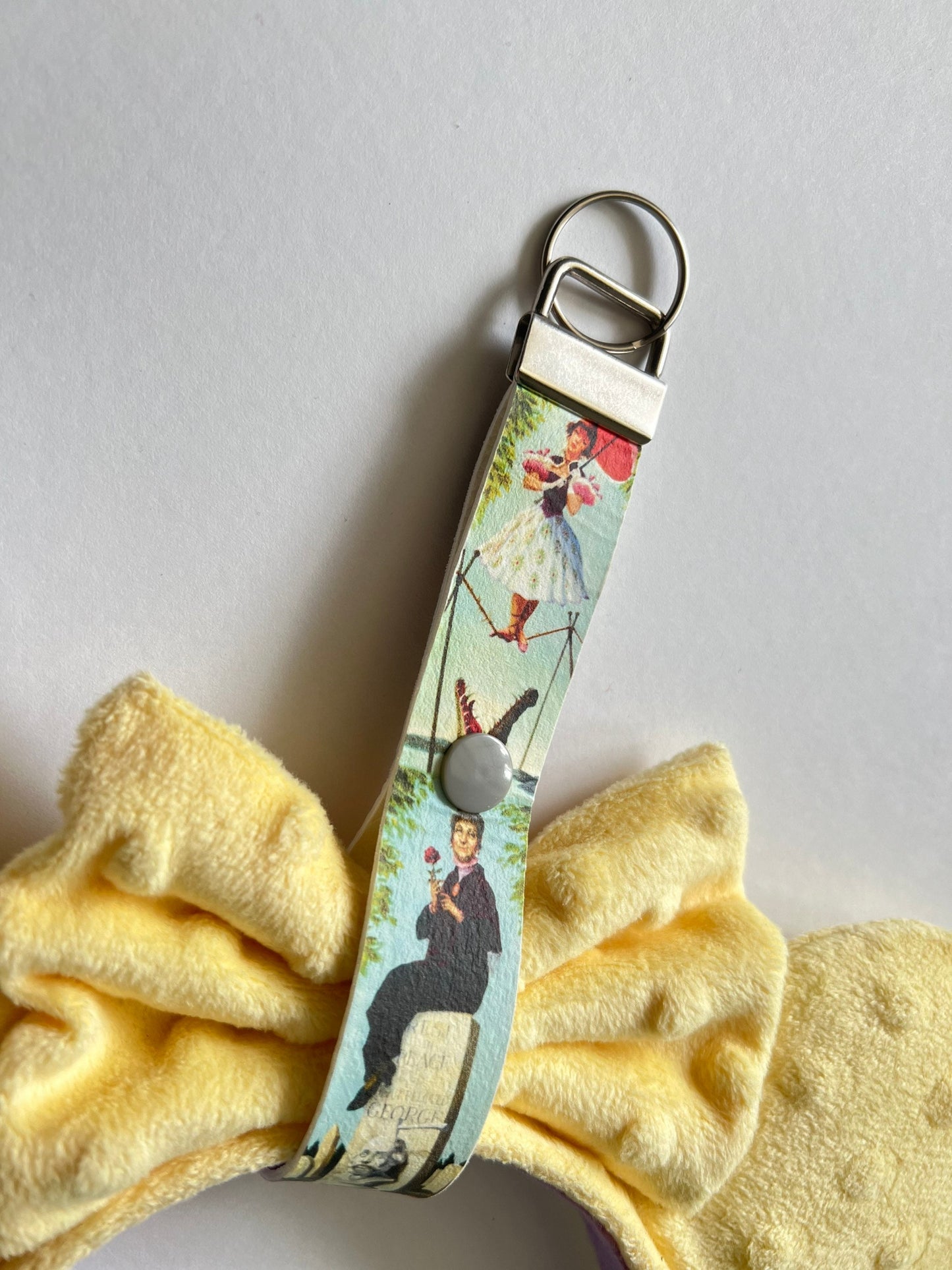 Haunted mansion inspired mouse ear holder, happy haunts key fob, backpack, purse ear saver