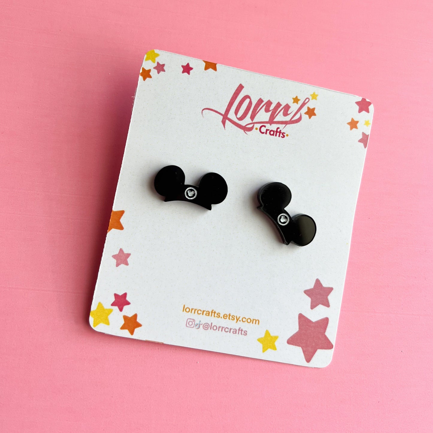 Mickey Mouse club house inspired earrings, Handmade Disney gift, Mouse ears nickel free earring