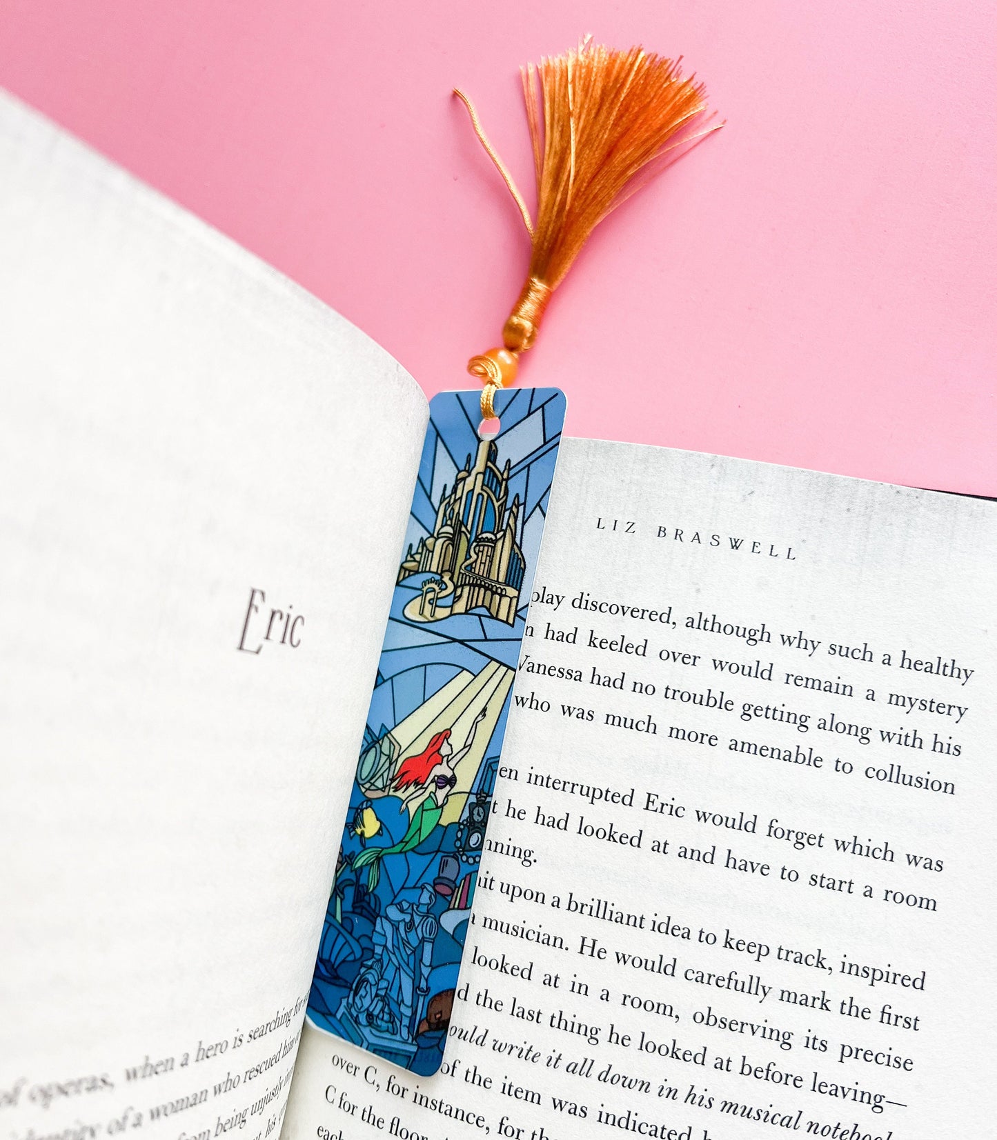The little mermaid bookmark/ stained glass disney Ariel thingamabob, Handmade disney gift