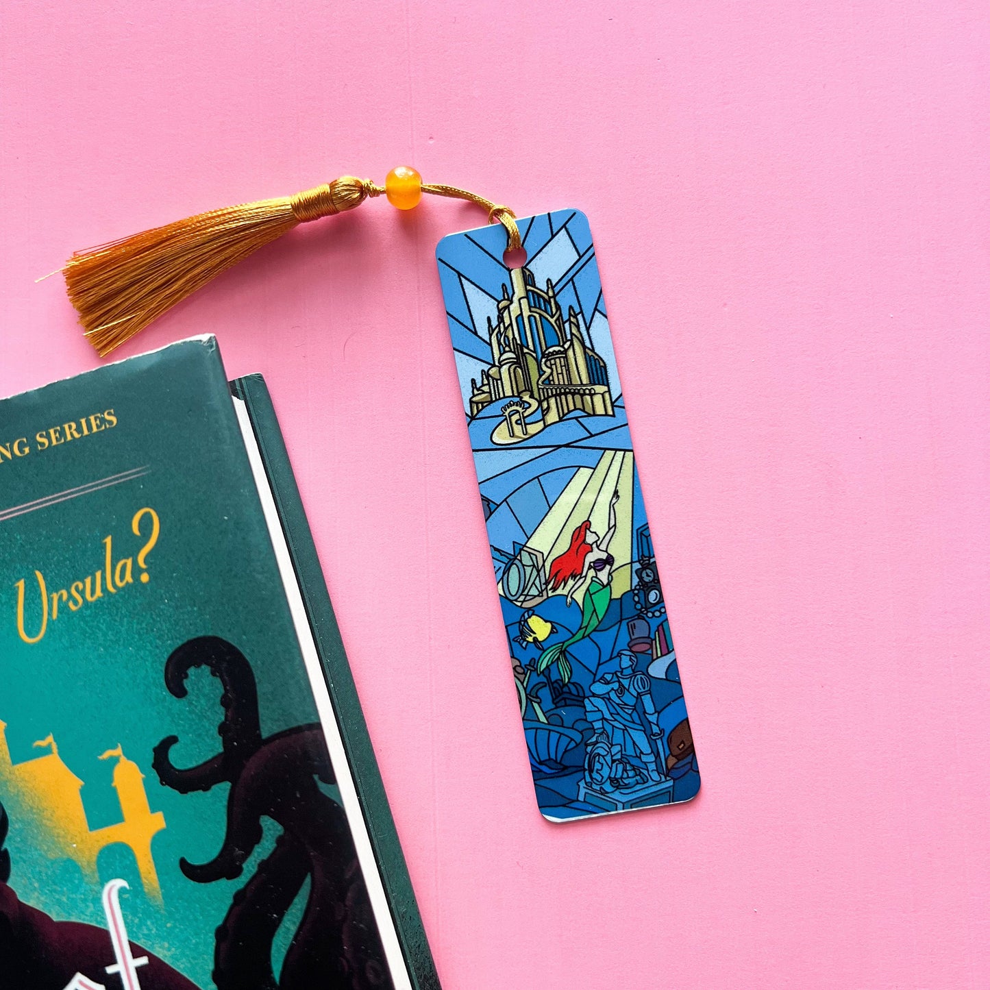 The little mermaid bookmark/ stained glass disney Ariel thingamabob, Handmade disney gift