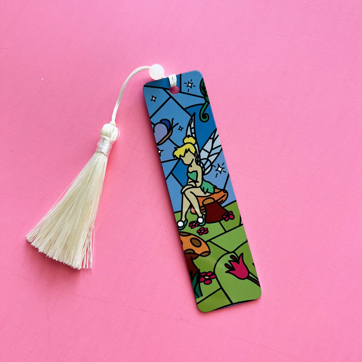 Tinkerbell bookmark, faux stained glass, Handmade Disney gift