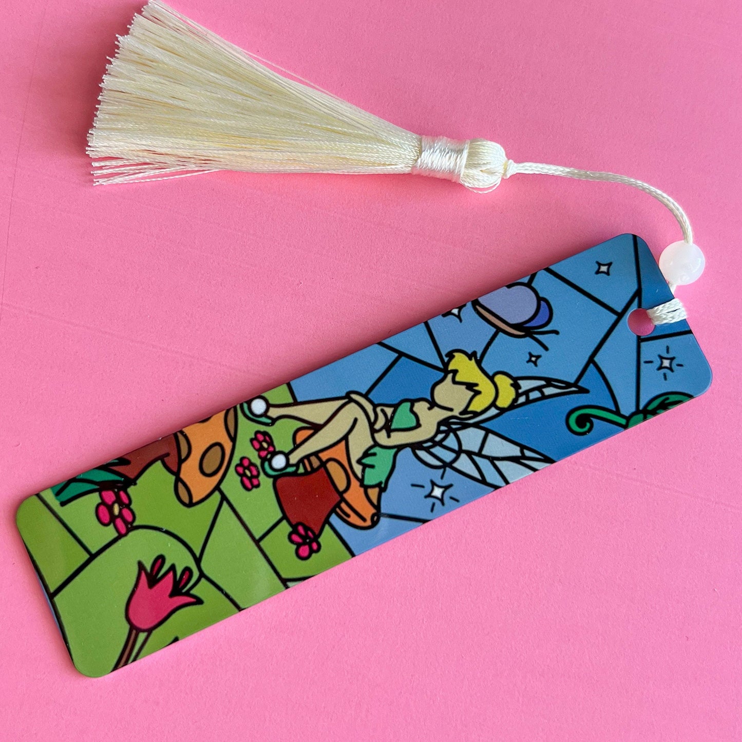 Tinkerbell bookmark, faux stained glass, Handmade Disney gift