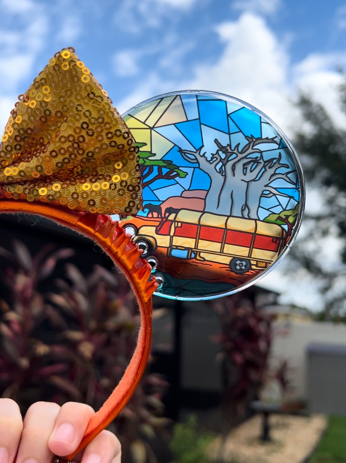 Safari Disney stained glass inspired ears / animal kingdom stained glass ears / Resin mouse ears/ Kilimanjaro safari ears