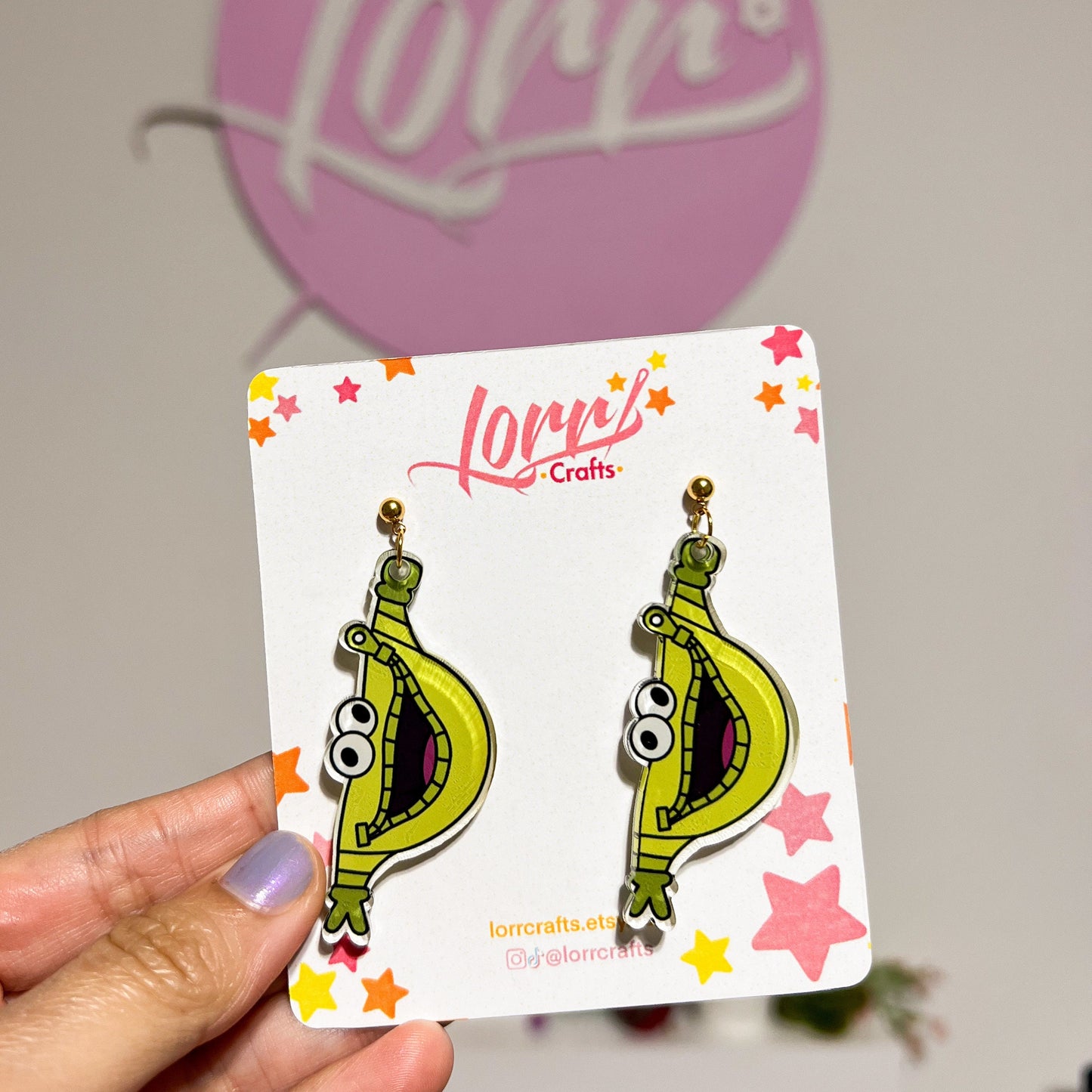 Pouchy earrings, inside out 2 inspired accessory, Handmade disney gift, nickel free earring
