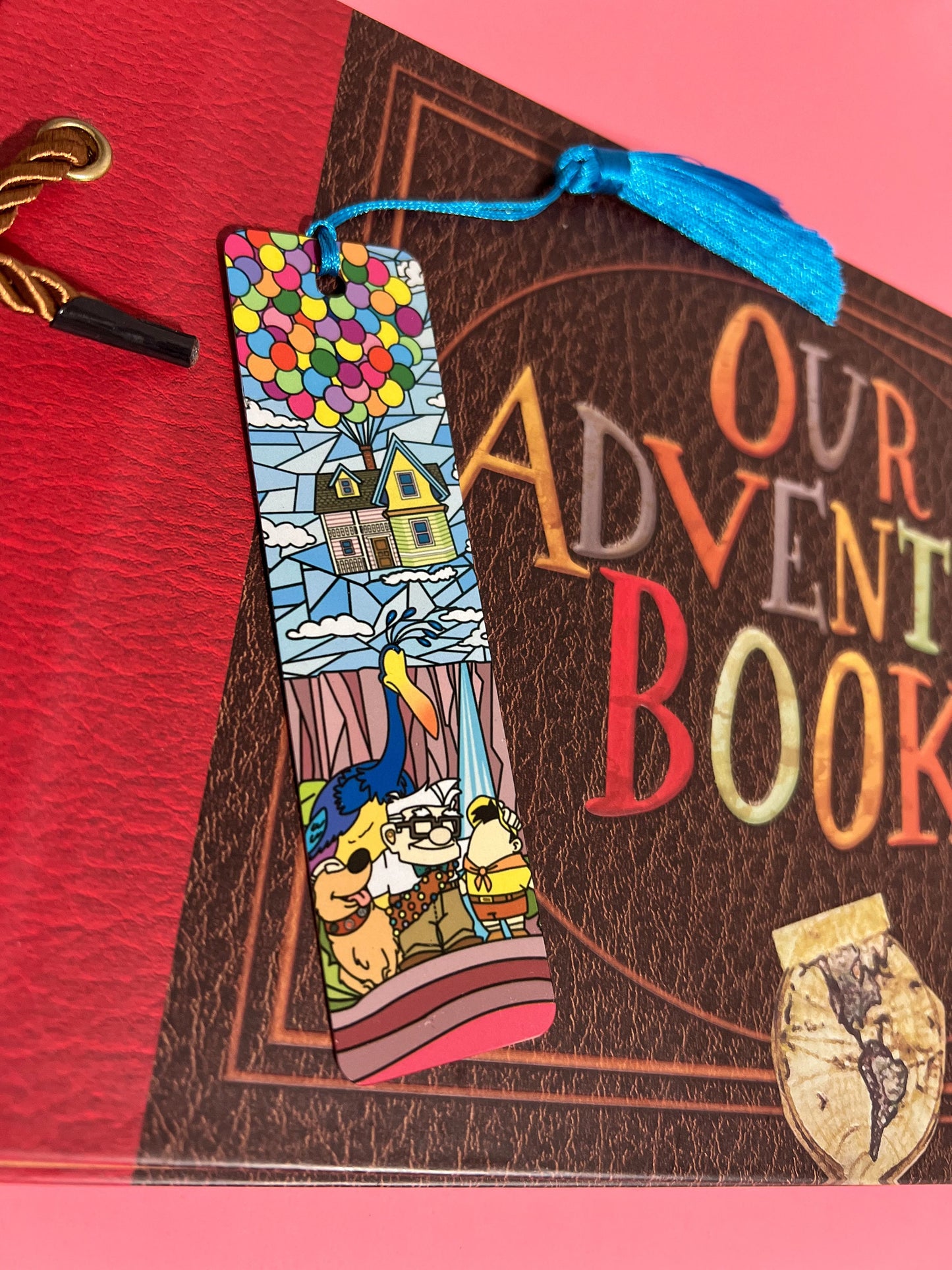 Up house bookmark/Russel and Kevin stained glass, Disney handmade gift