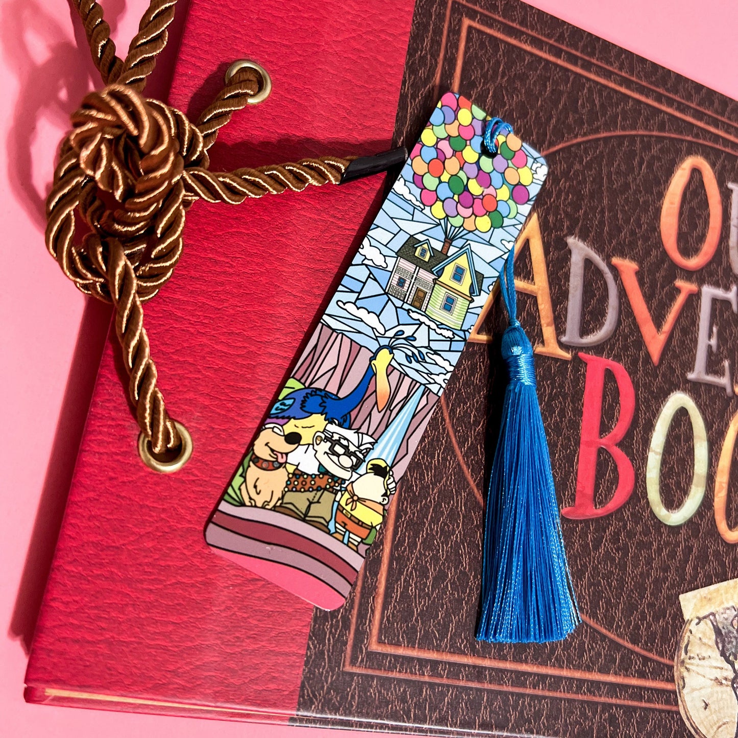Up house bookmark/Russel and Kevin stained glass, Disney handmade gift