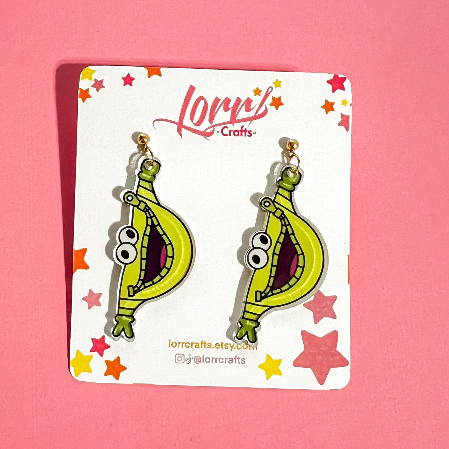 Pouchy earrings, inside out 2 inspired accessory, Handmade disney gift, nickel free earring