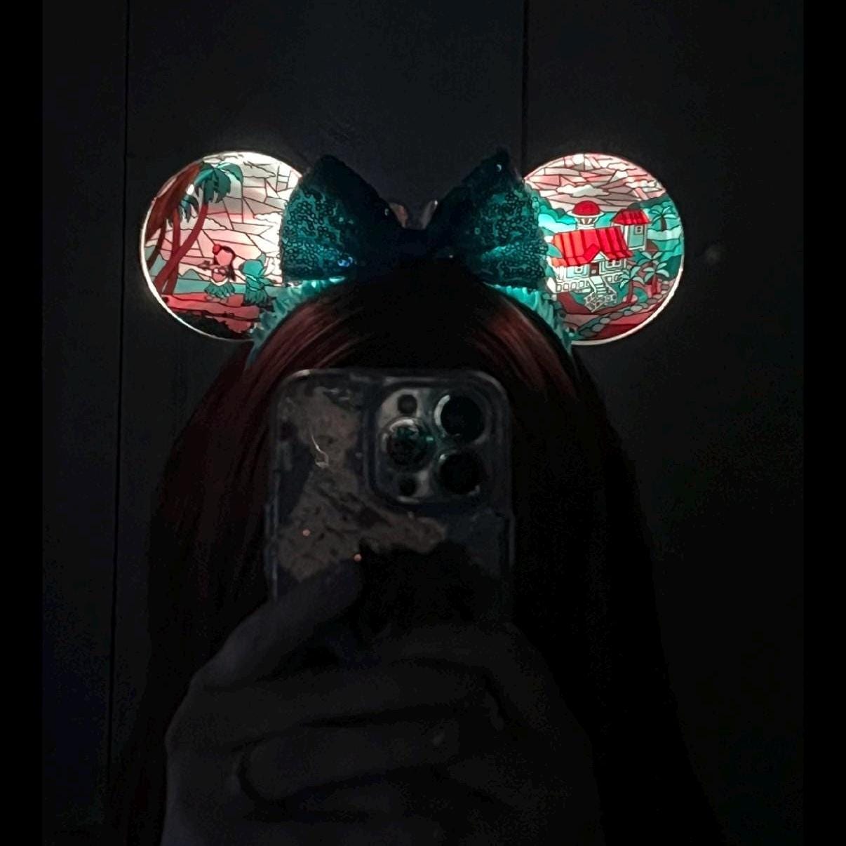 Lilo and Stitch stained glass mouse ears /stitch disney mouse ears /light up acrylic mouse ears
