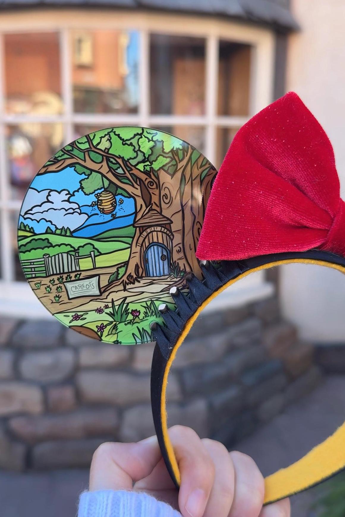 Winnie the Pooh acrylic disney ears, Pooh and friends stained glass window mouse ears, hundred acre wood Minnie ears