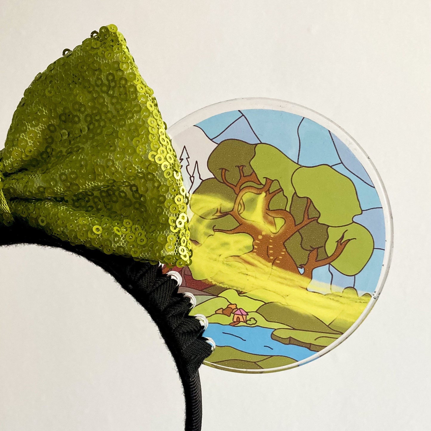 Tinkerbell Stained Glass Mouse Ears, Disney park Fairies inspired Resin Headband