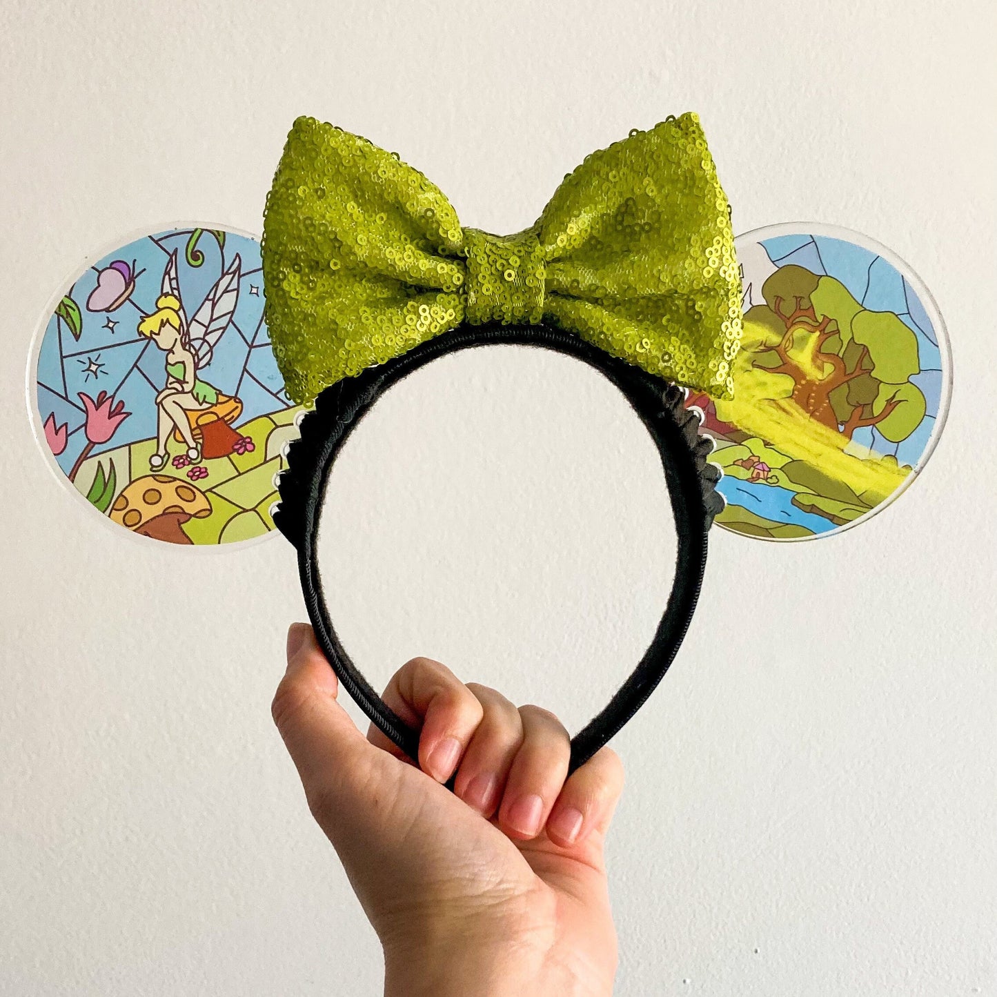 Tinkerbell Faux Stained glass mouse ears/ Pixie dust Minnie ears/ Disney fairies ears