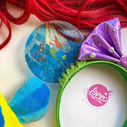 Part of your world stained glass Little mermaid mouse ears/ Mermaid ears / Ariel ears