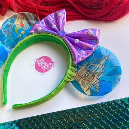 Part of your world stained glass Little mermaid mouse ears/ Mermaid ears / Ariel ears