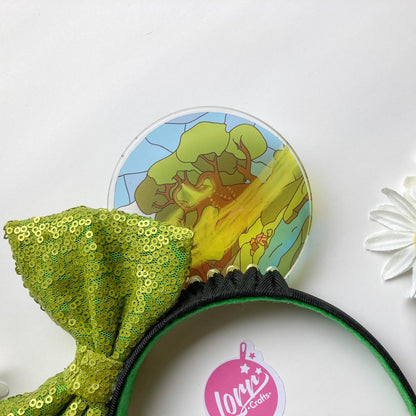 Tinkerbell Stained Glass Mouse Ears, Disney park Fairies inspired Resin Headband