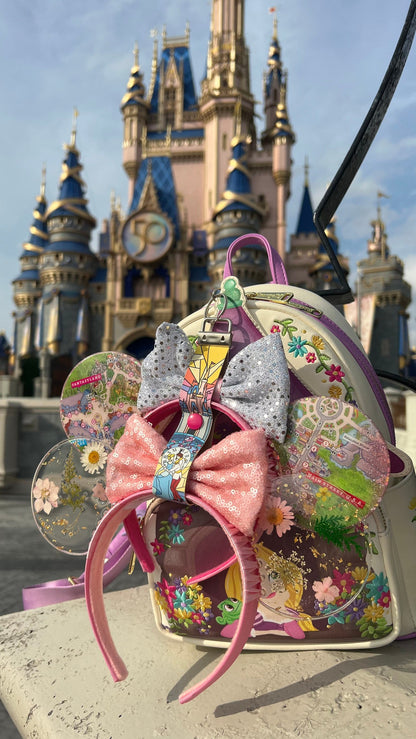 Cinderella keychain/ key fob/ disney mouse ear holder Cinderella castle inspired