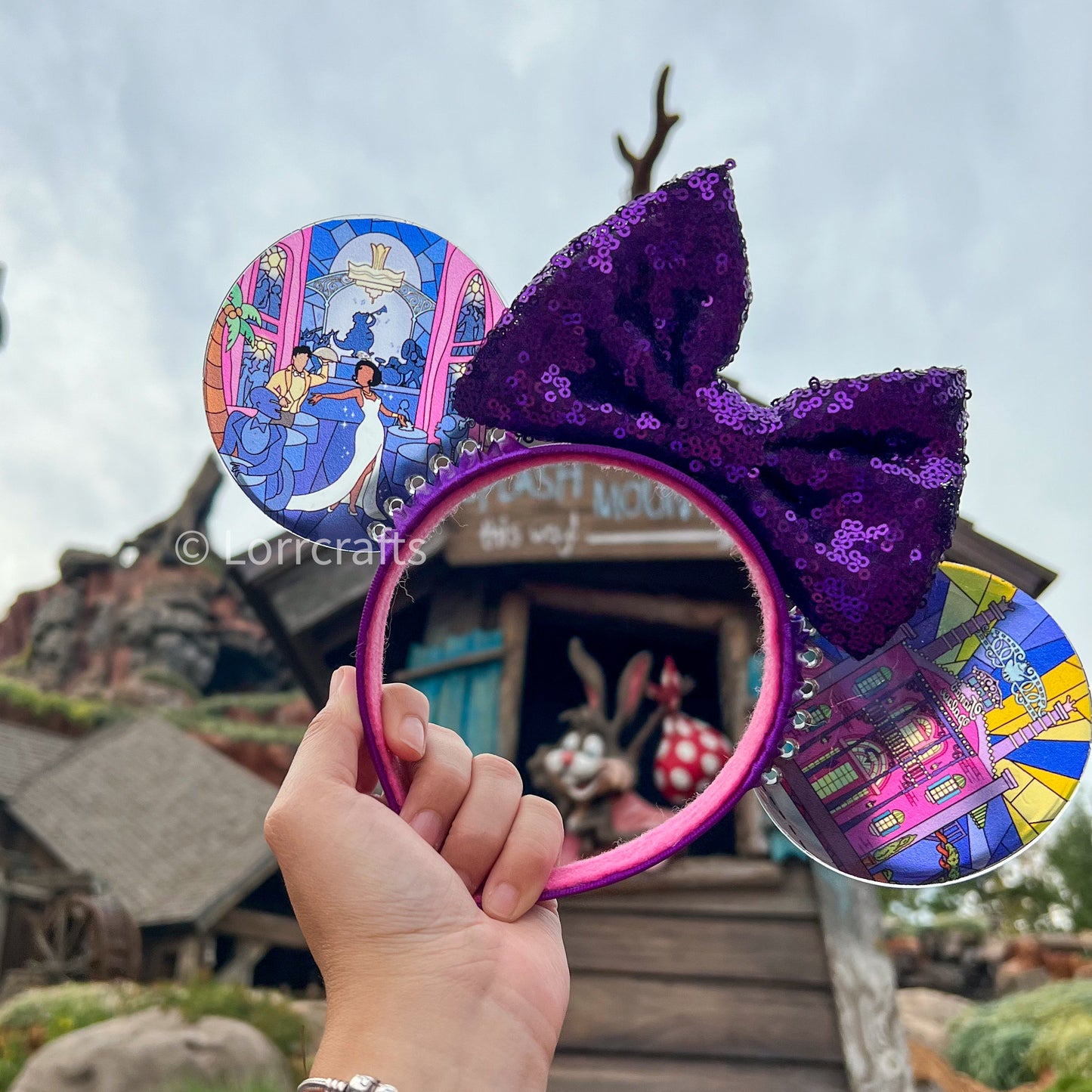 Tianas palace faux stained glass mouse ears / Almost there ears/ Tianas bayou adventure/ Princess and the frog ears