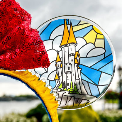 Snow White Mouse Ears / Stained glass Disney inspired mouse ear / Handmade resin ears