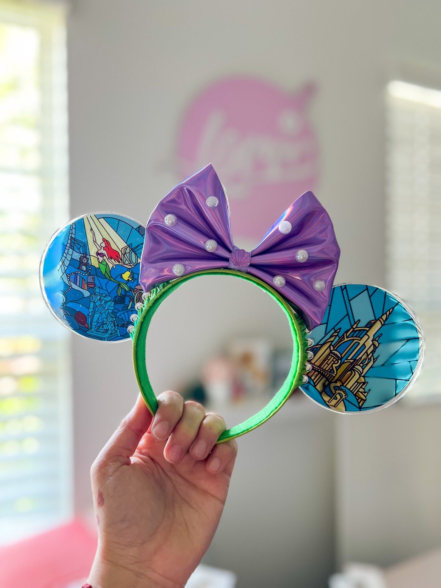 Part of your world Faux stained glass Little mermaid mouse ears/ Mermaid ears / Ariel ears