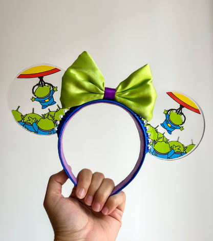 Aliens clear ears / Toy story aliens / Resin mouse ears/ The claw