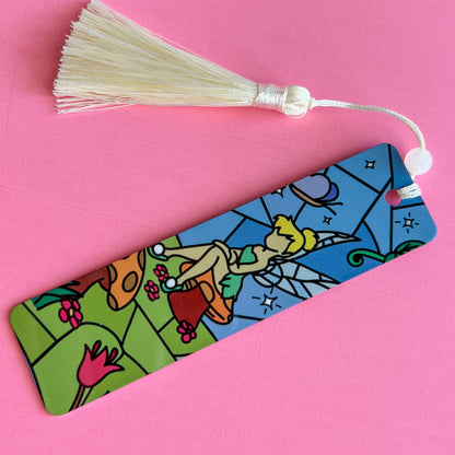 Tinkerbell bookmark, faux stained glass, Handmade Disney gift