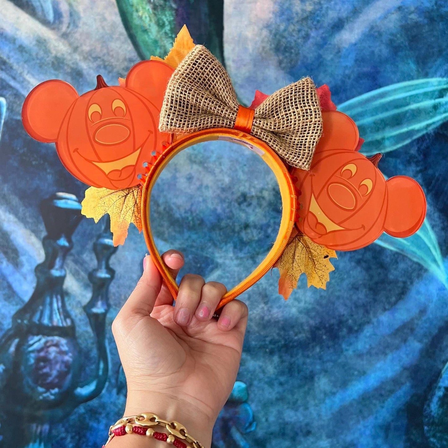 Acrylic Mickey pumpkin ears/ Mouse Halloween wreath ears