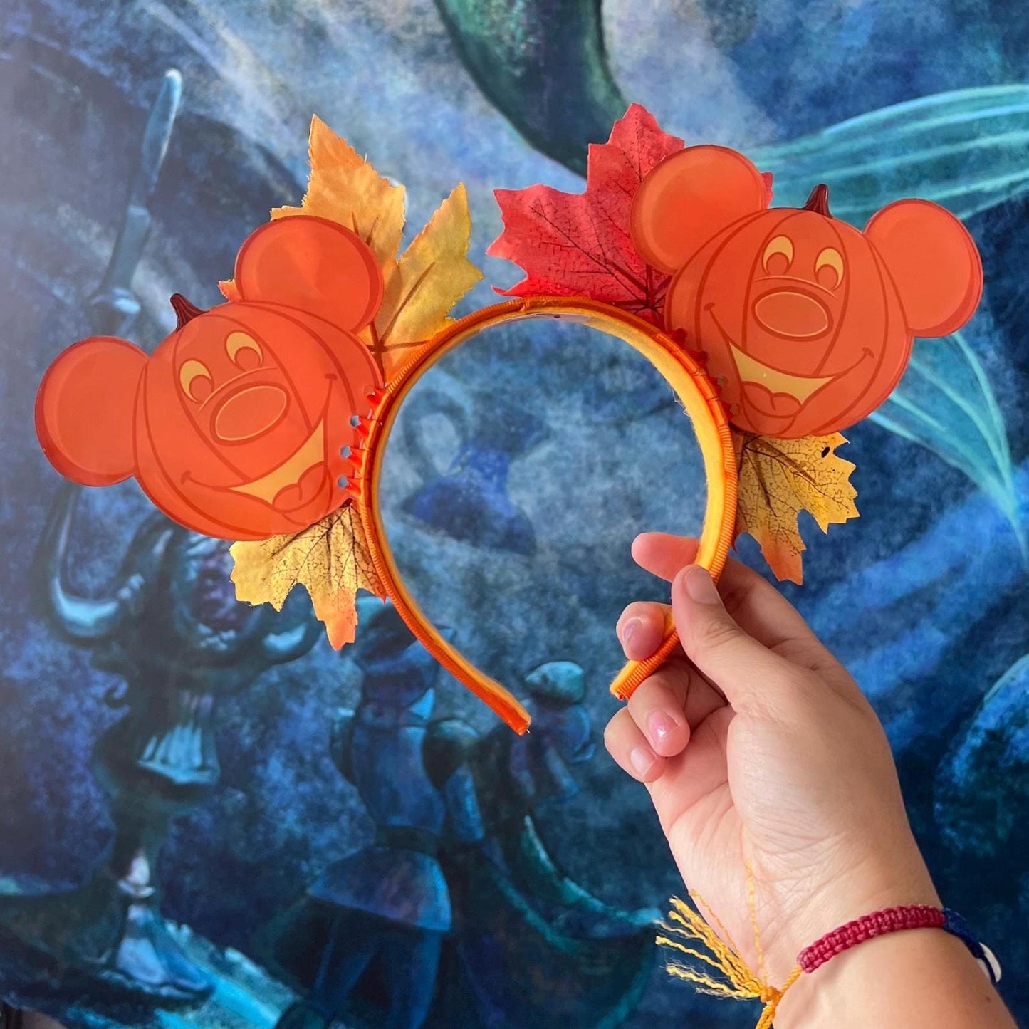 Acrylic Mickey pumpkin ears/ Mouse Halloween wreath ears