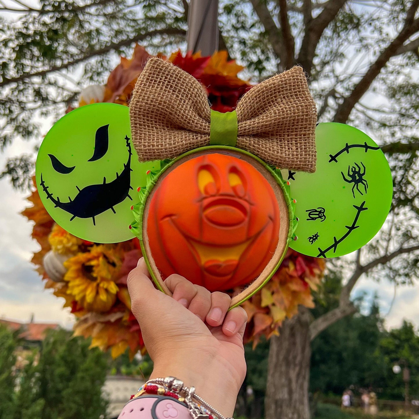 Oogie Boogie glow in the dark resin ears/ Halloween mouse ears