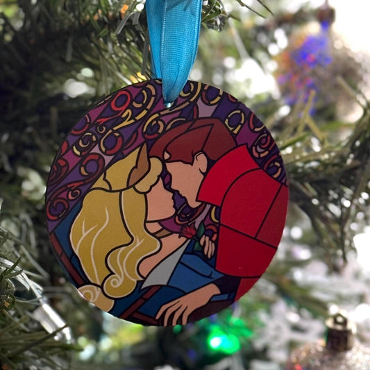 Sleeping beauty Ornament / Stained glass ornament/ Christmas tree stained glass ornament