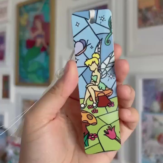 Tinkerbell bookmark, faux stained glass, Handmade Disney gift