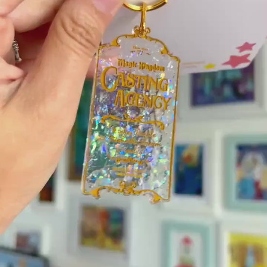 Magic Kingdom Casting agency door inspired keychain/ Disney world cast member famous door
