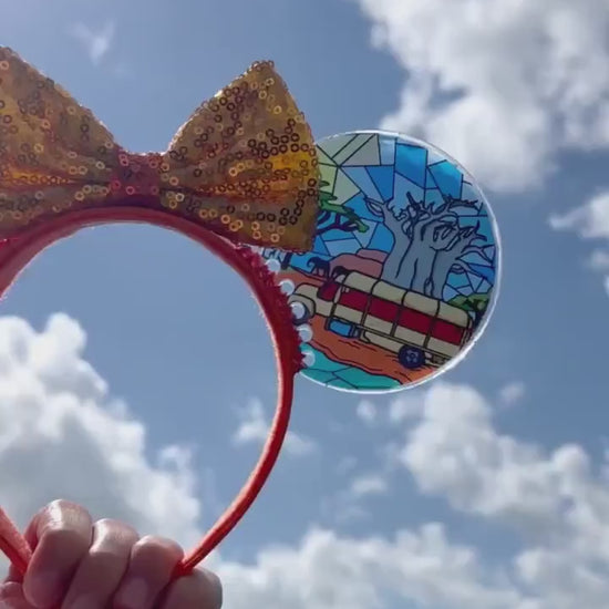 Safari Disney stained glass inspired ears / animal kingdom stained glass ears / Resin mouse ears/ Kilimanjaro safari ears
