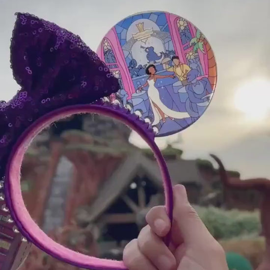 Tianas palace faux stained glass mouse ears / Almost there ears/ Tianas bayou adventure/ Princess and the frog ears