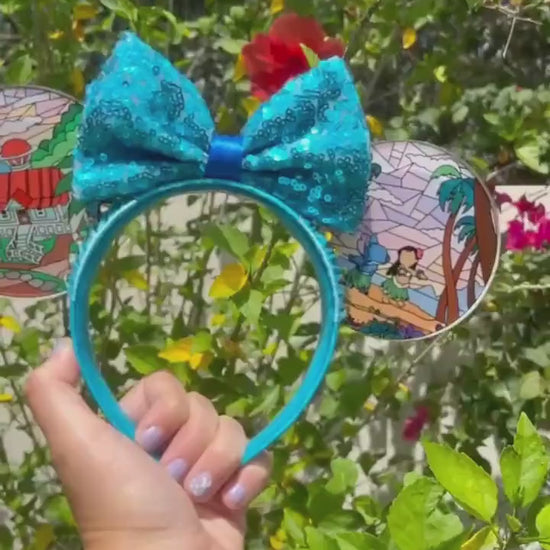 Lilo and Stitch stained glass mouse ears /stitch disney mouse ears /light up acrylic mouse ears
