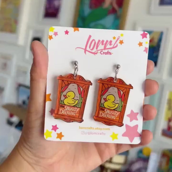 Snuggly duckling earrings /Rapunzel inspired accessory / nickel free earring/tangled