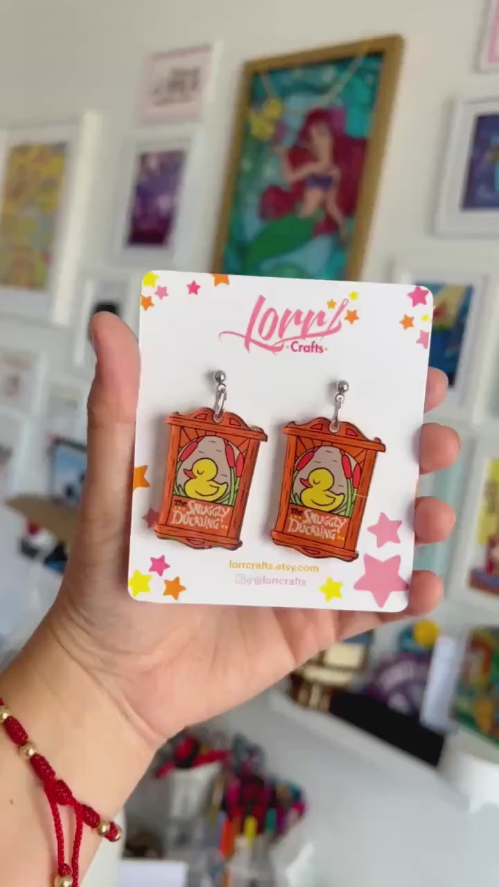 Snuggly duckling earrings /Rapunzel inspired accessory / nickel free earring/tangled