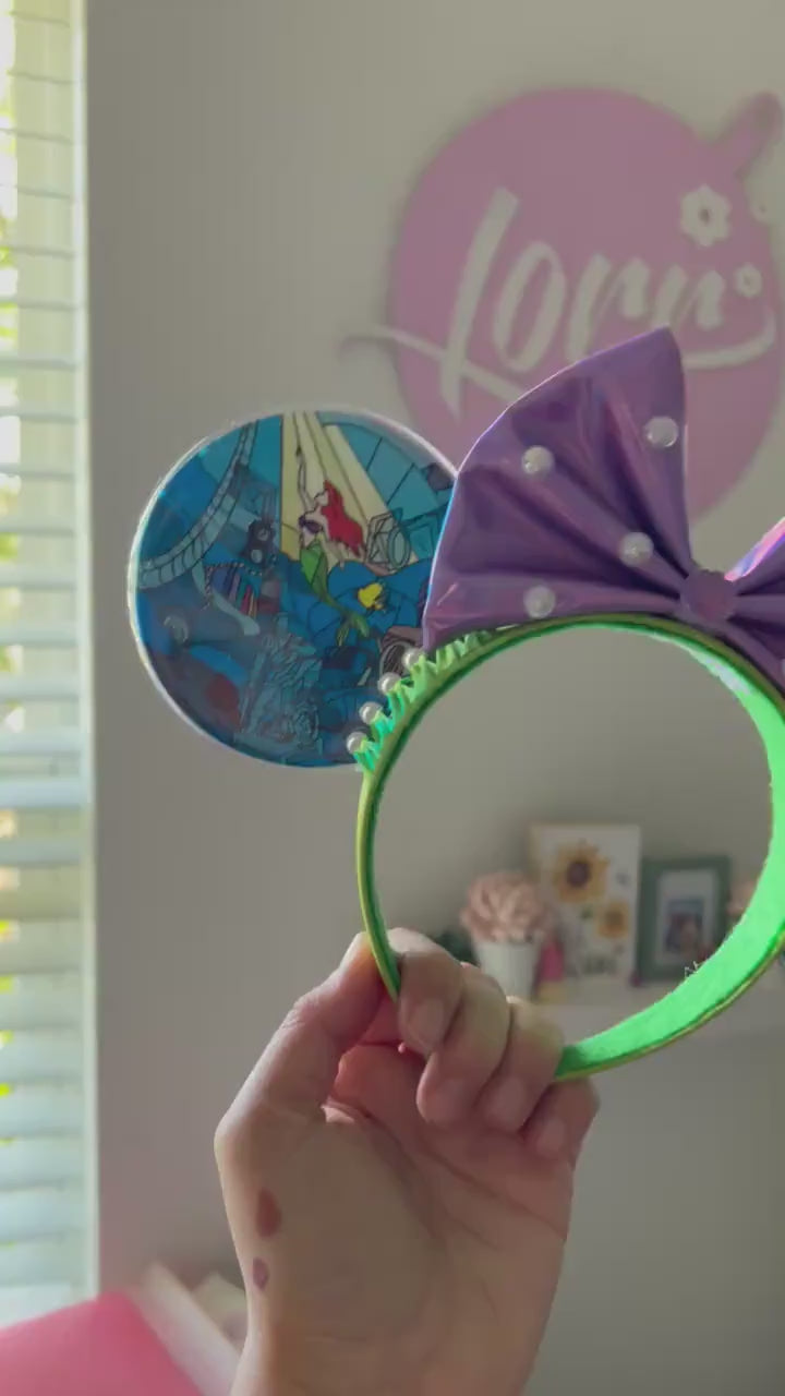 Part of your world stained glass Little mermaid mouse ears/ Mermaid ears / Ariel ears
