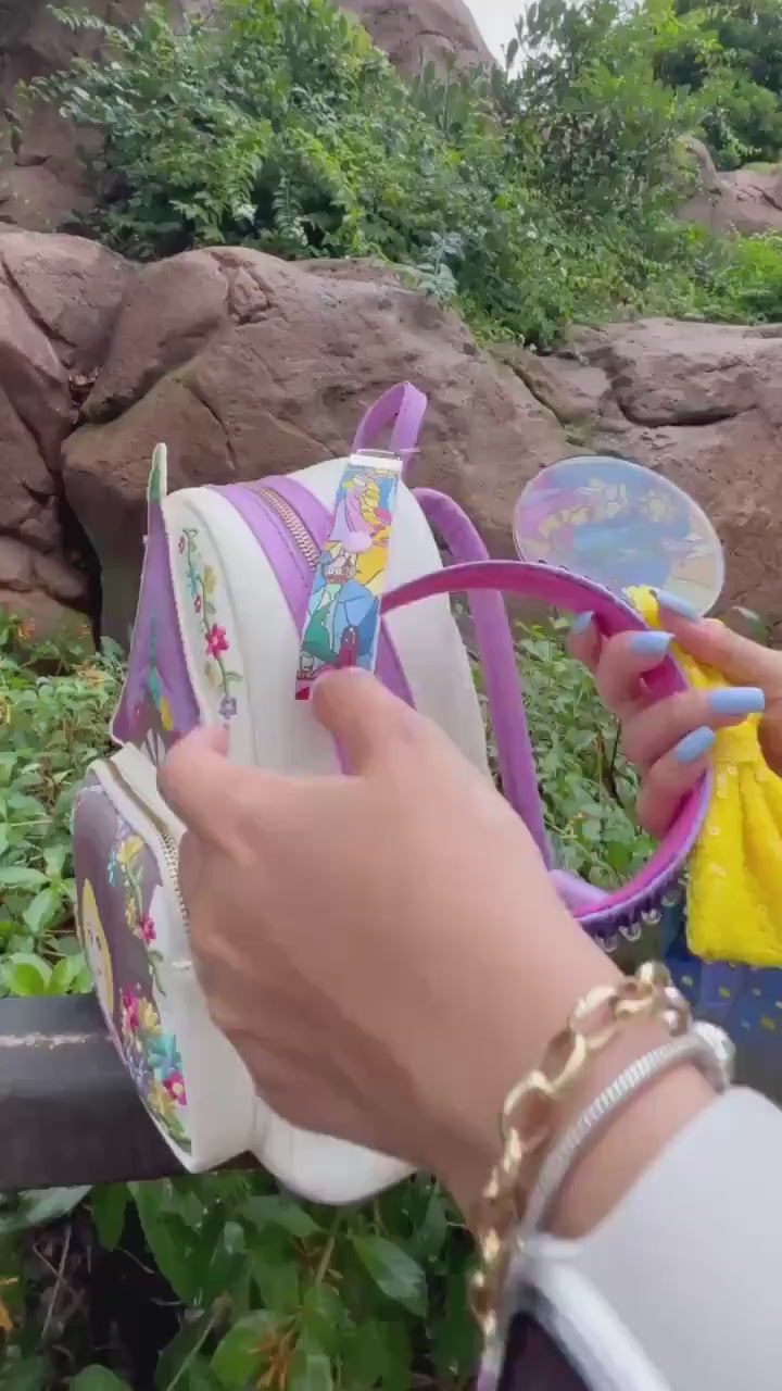 Rapunzel stained glass keychain/ tangled ear holder/Disney park mouse ear backpack holder