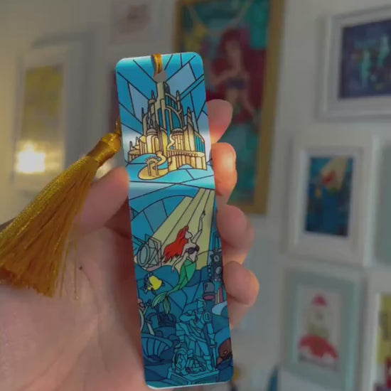 The little mermaid bookmark/ stained glass disney Ariel thingamabob, Handmade disney gift