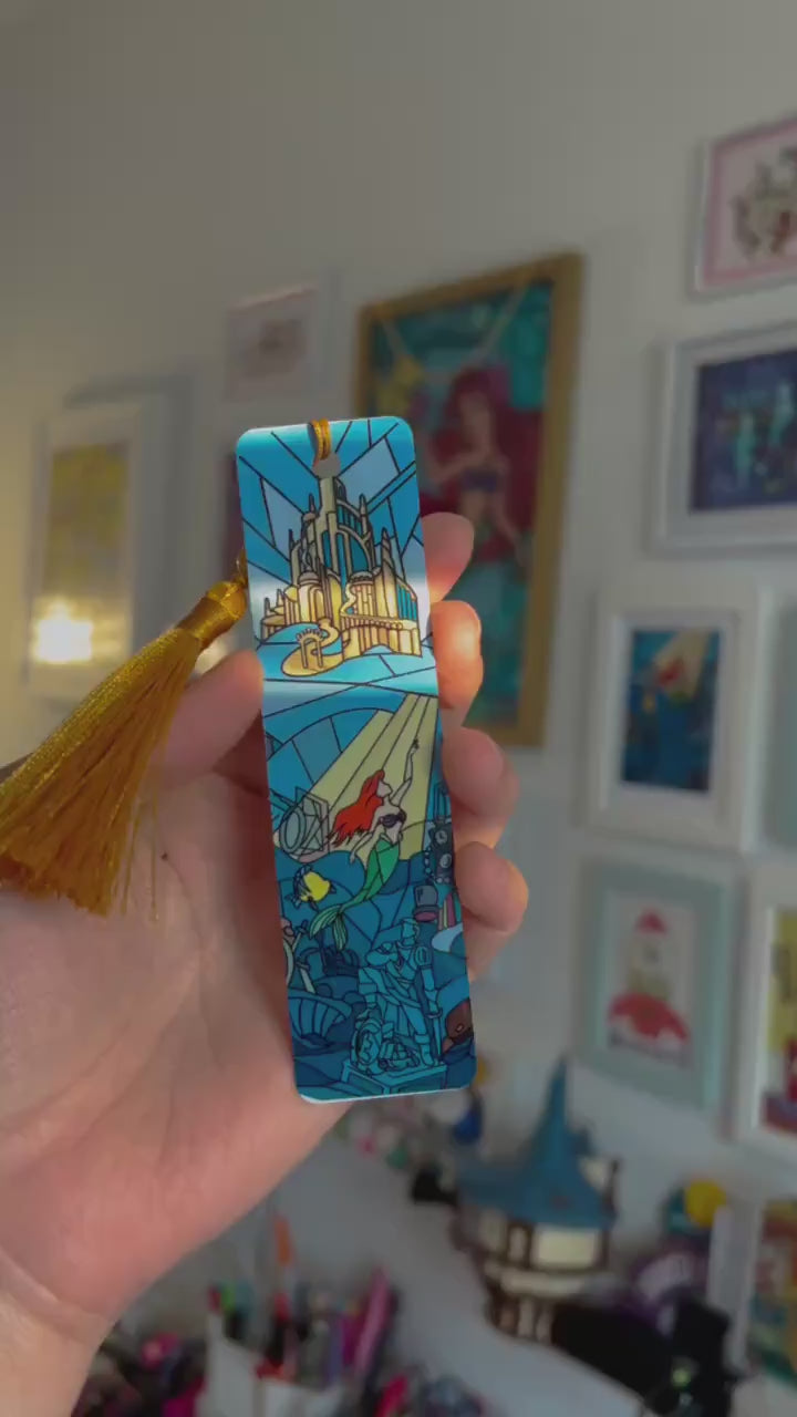 The little mermaid bookmark/ stained glass disney Ariel thingamabob, Handmade disney gift
