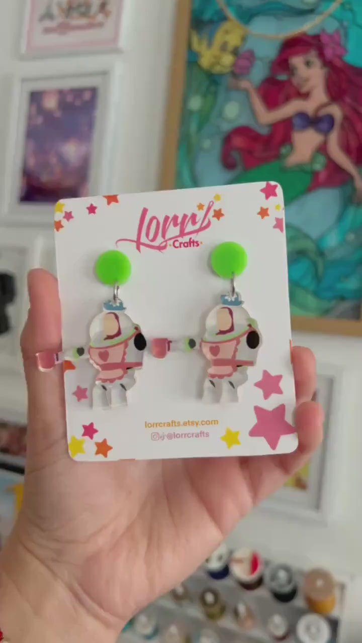 Mrs Nesbitt earrings /buzz lightyear accessory / Toy Story themed earrings
