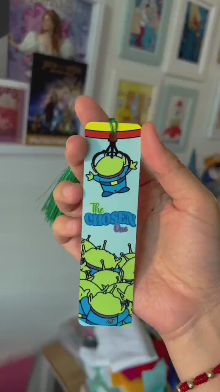 Toy Story aliens bookmark, Disney inspired handmade gift, Buzz light year aliens inspired.