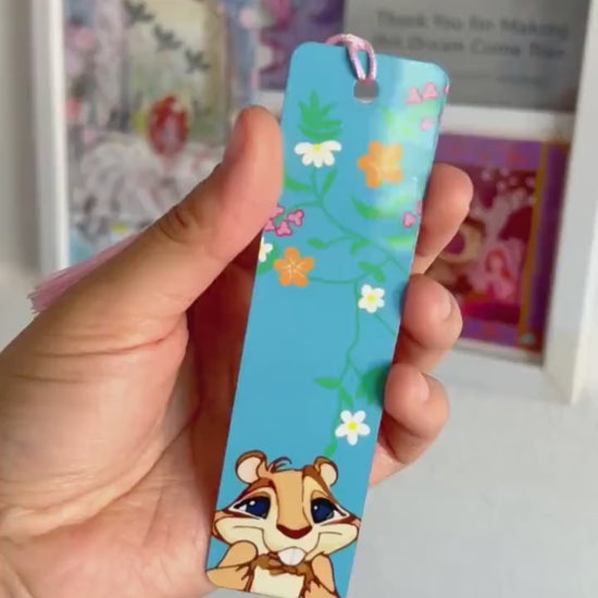 Enchanted the movie bookmark, Pip and Giselle curtain dress, Handmade Disney inspired book accessory
