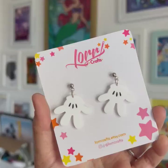 Mickey Mouse glove inspired earrings, disney park accessory , Handmade nickel free earrings