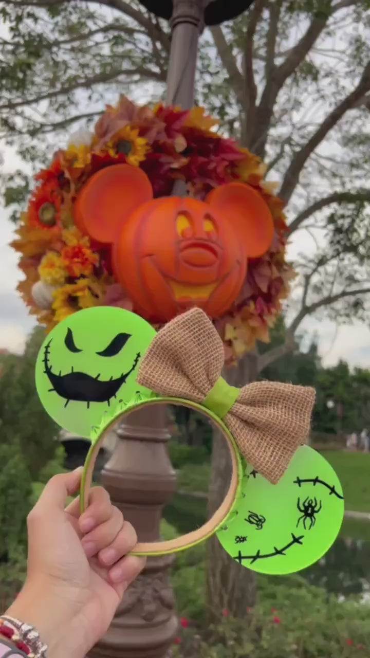 Oogie Boogie glow in the dark resin ears/ Halloween mouse ears