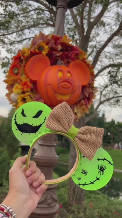 Oogie Boogie glow in the dark resin ears/ Halloween mouse ears